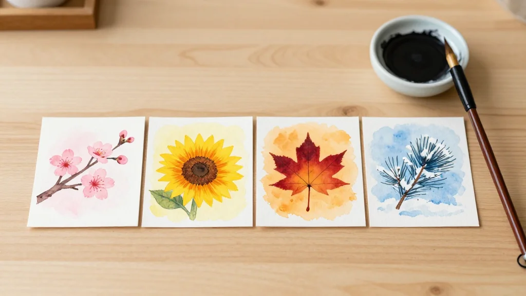 Seasonal Haiku Paintings Hope War Passes Quickly