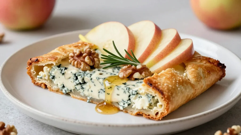 Apple and Roquefort Galette with Rosemary Hot Honey