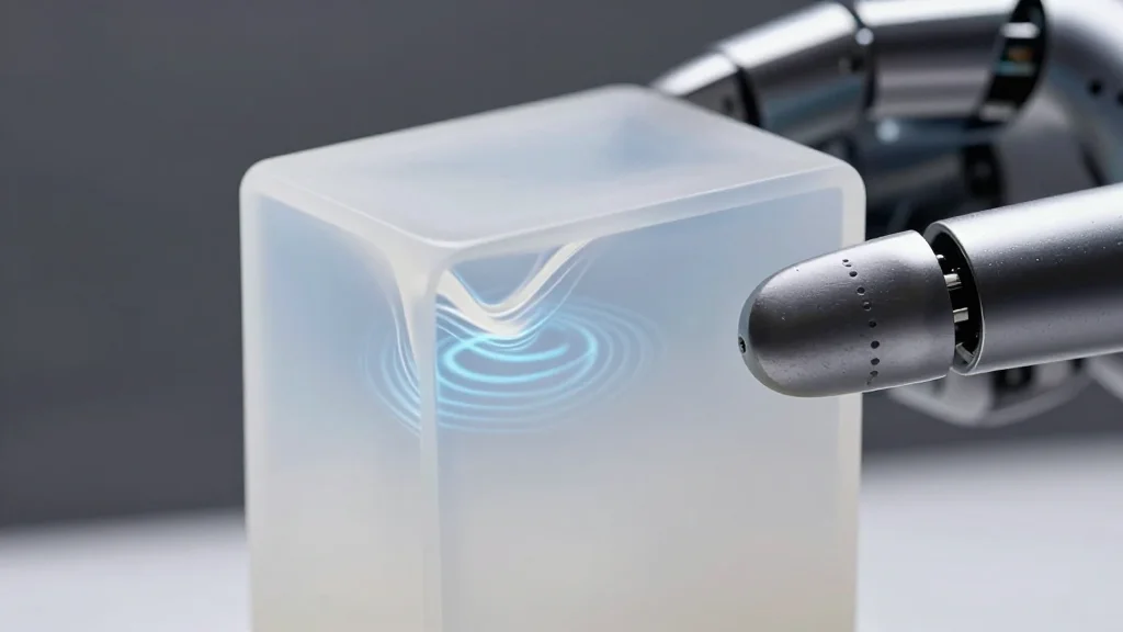 Acoustic Waves Enable Remote Tuning of Material Stiffness