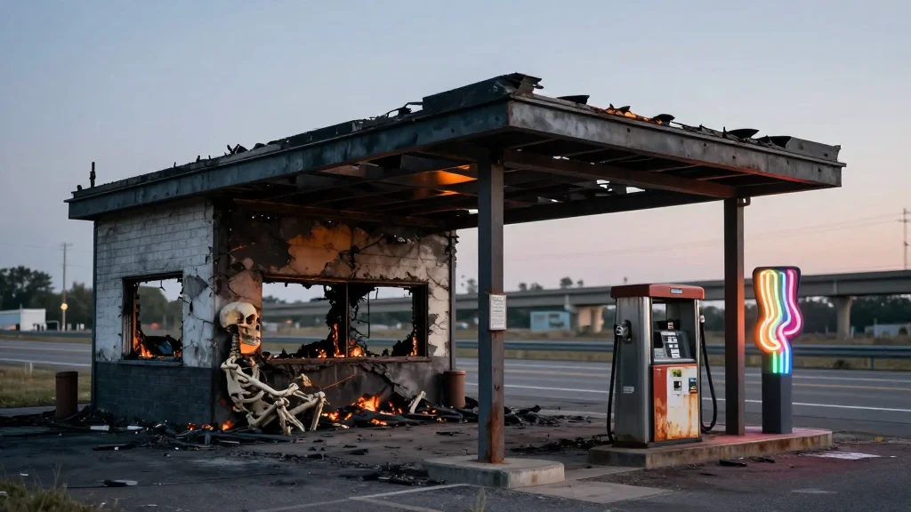 The World’s Greatest Rest Stop Has Partially Burned To The Ground And It’s Hurting My Heart