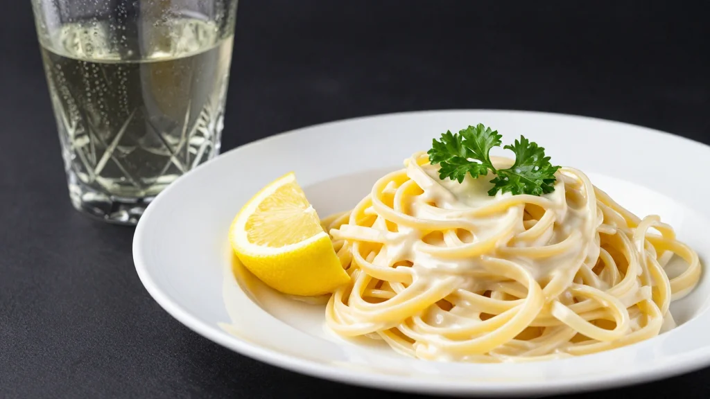 Crisp Pinot Grigio Perfectly Balances Creamy Lemon Pasta