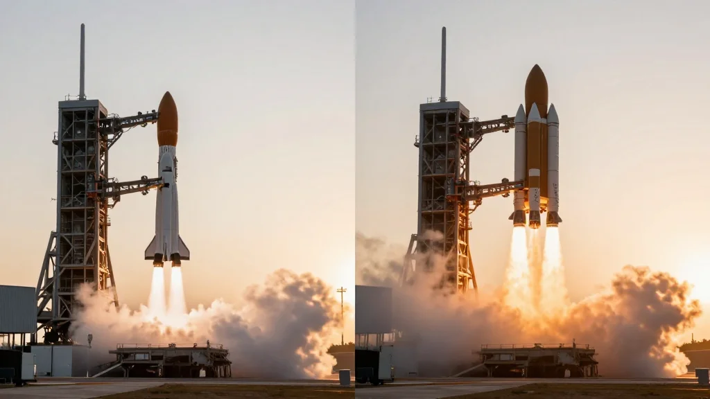 Pad 2’s 33‑engine Plume Differs Noticeably From Pad 1
