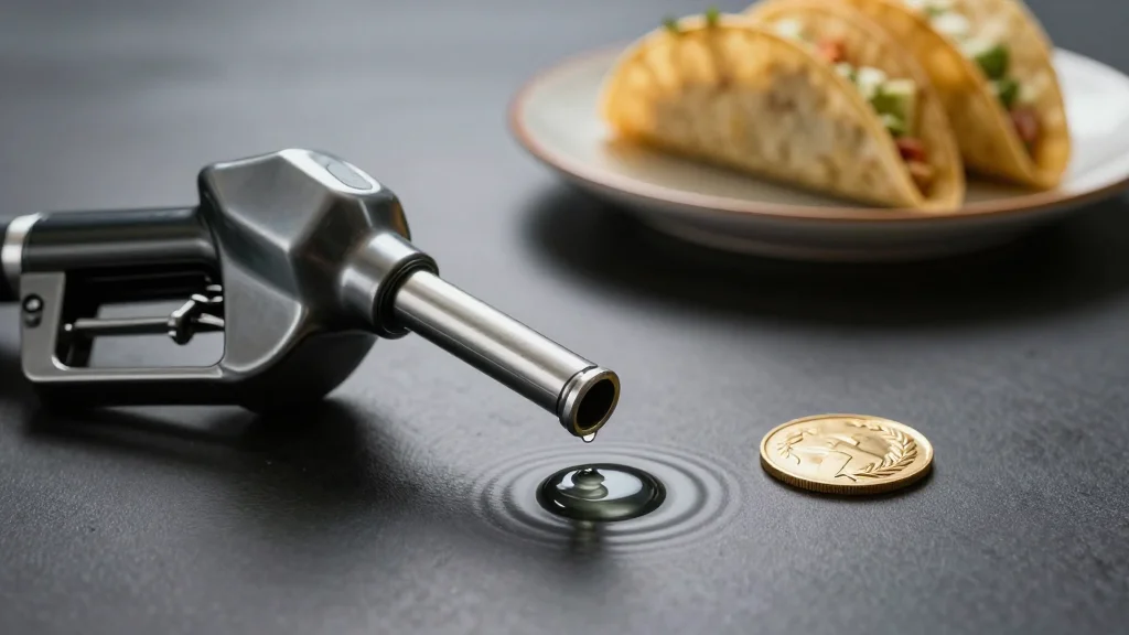 Three 5s Converge: Gas, Tacos, Yield