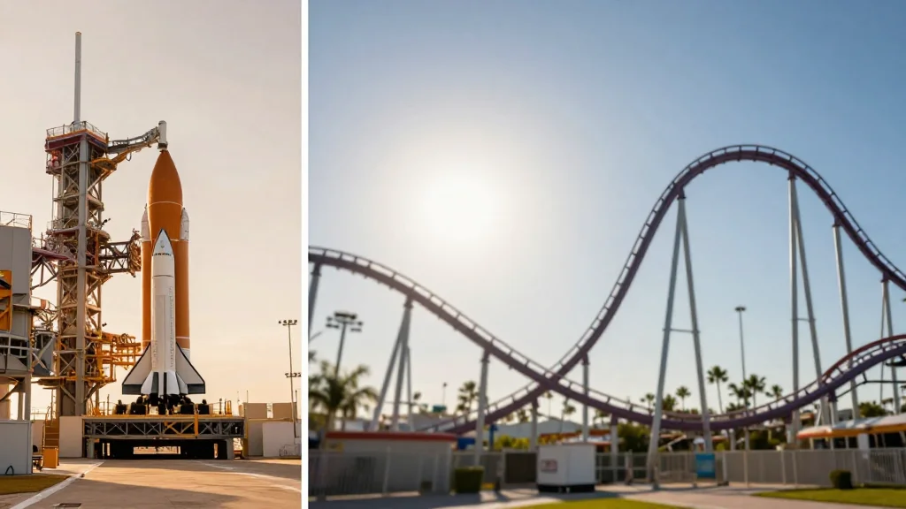 Spaceflight Hubs Share Sunny, Theme‑park Locales