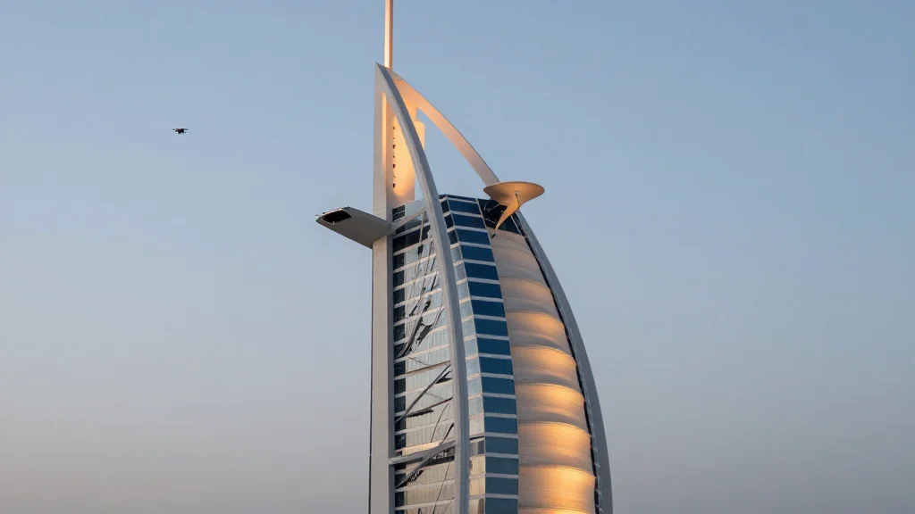 Drone Attack on Burj Al Arab Hotel in Jumeirah, Dubai