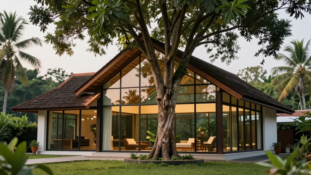 Kerala Home Wraps a Mango Tree in a 6,250‑sq‑ft Modern Greenhouse