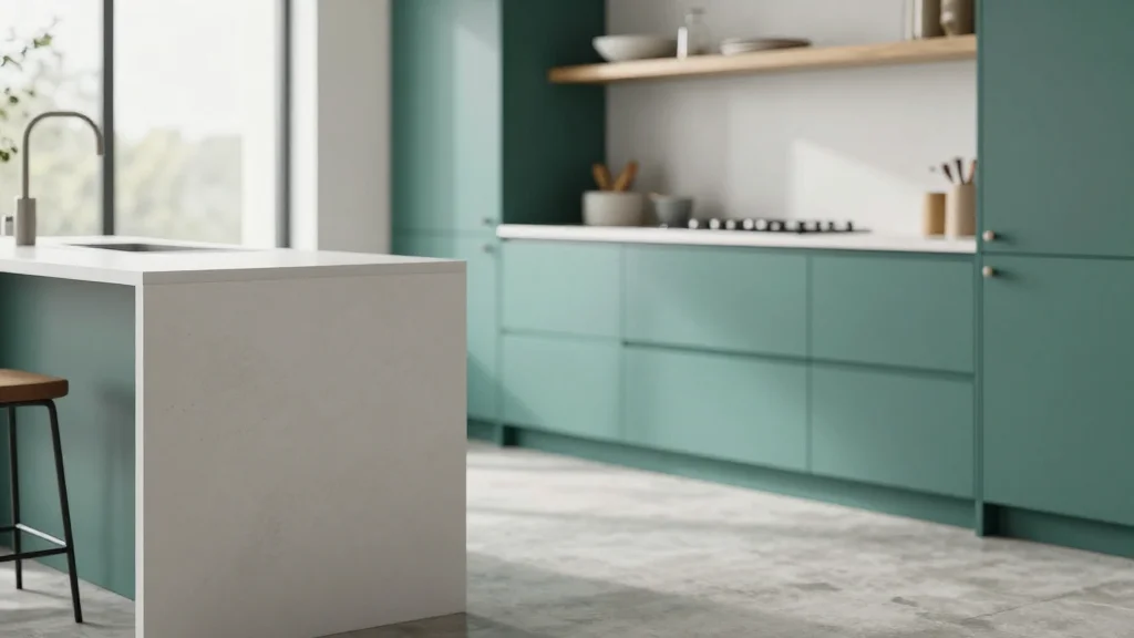 Before & After: Teal Cabinets Instantly Brighten a “Dark, Dreary” Kitchen