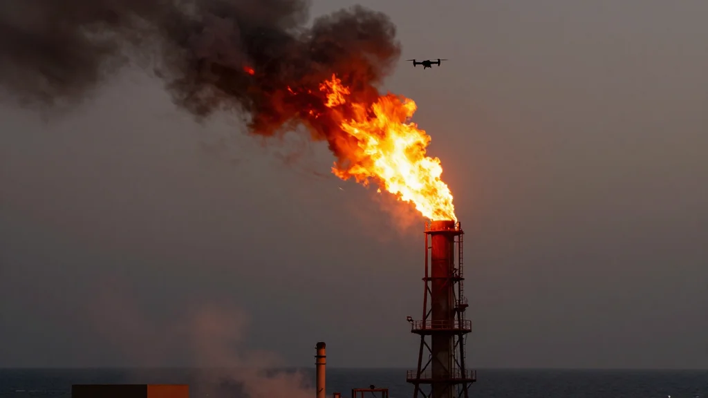 Iranian Drone Strike Ignites Fire at Fujairah Oil Complex