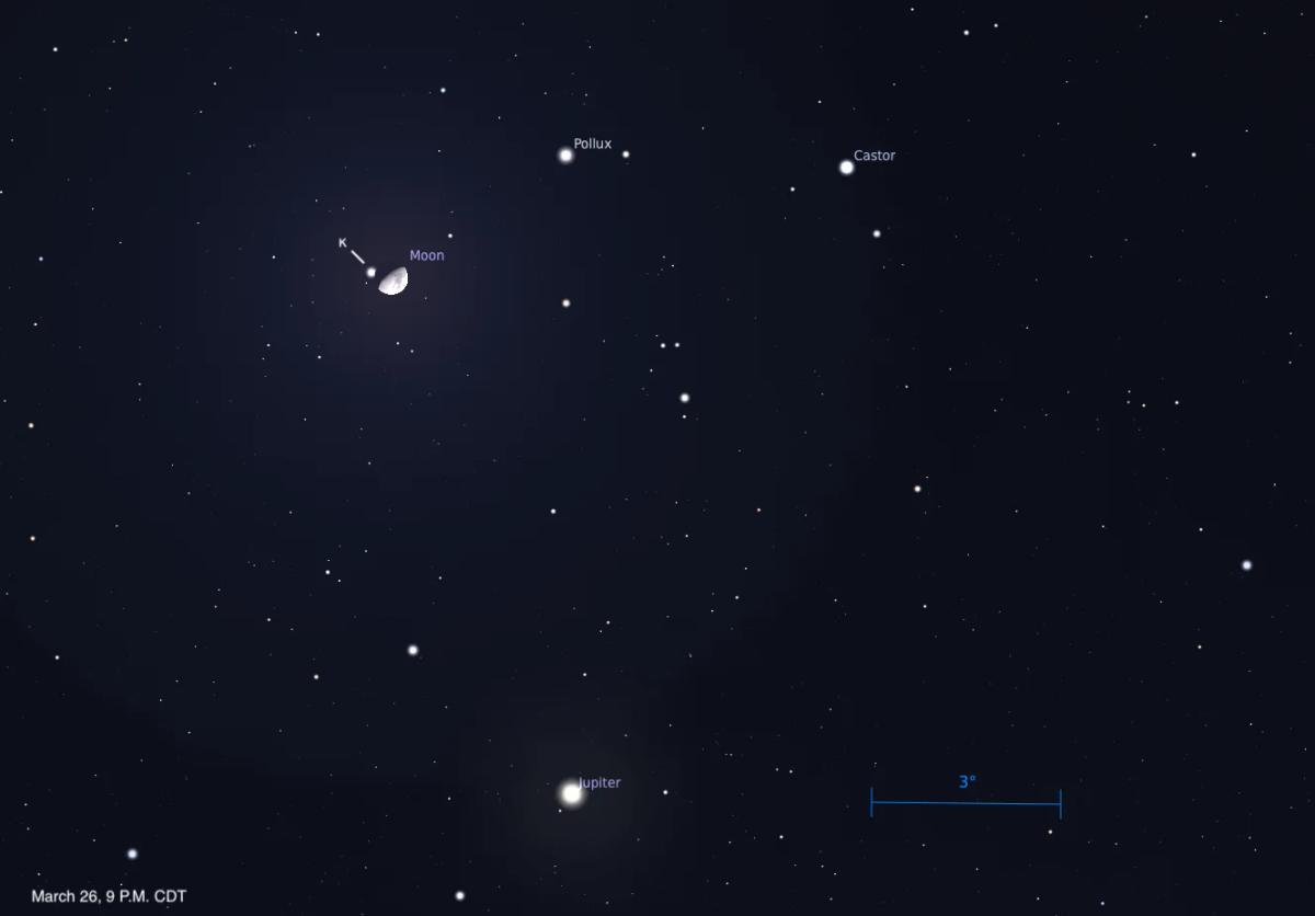 The Sky Today on Thursday, March 26: The Moon Occults Kappa Gem
