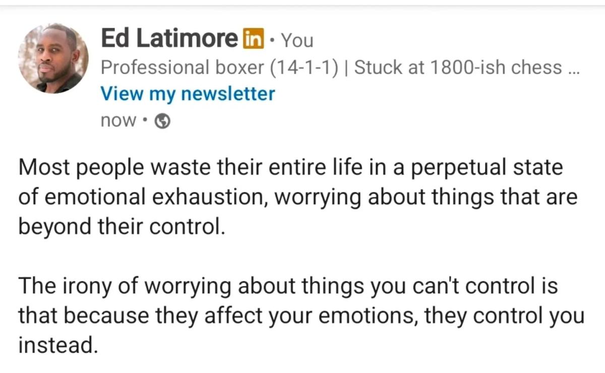 Master What You Can, Avoid Futile Effort