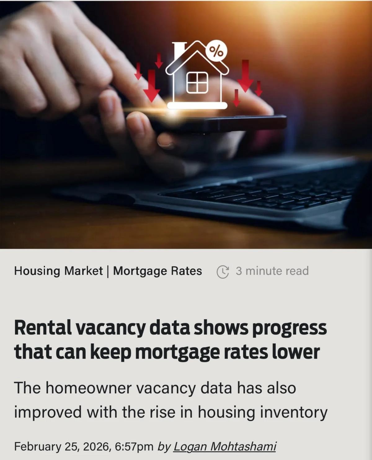 Rental Vacancies Stay Low, Supporting Mortgage Rates