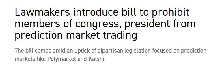 Bipartisan Bill Seeks to Ban Officials From Prediction Market Trading