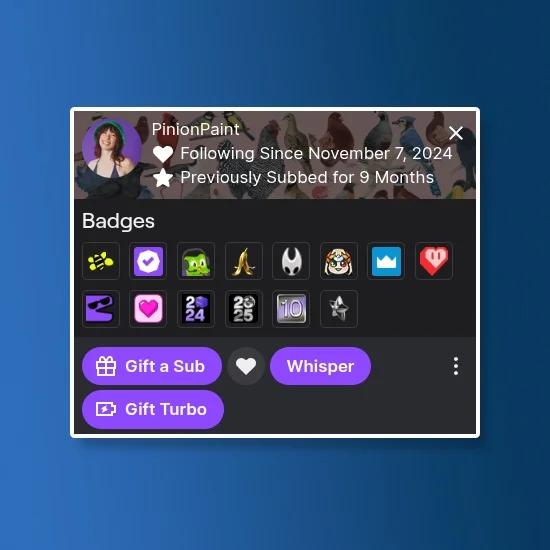 Twitch Tests New “Gift Turbo” Button on Usercards