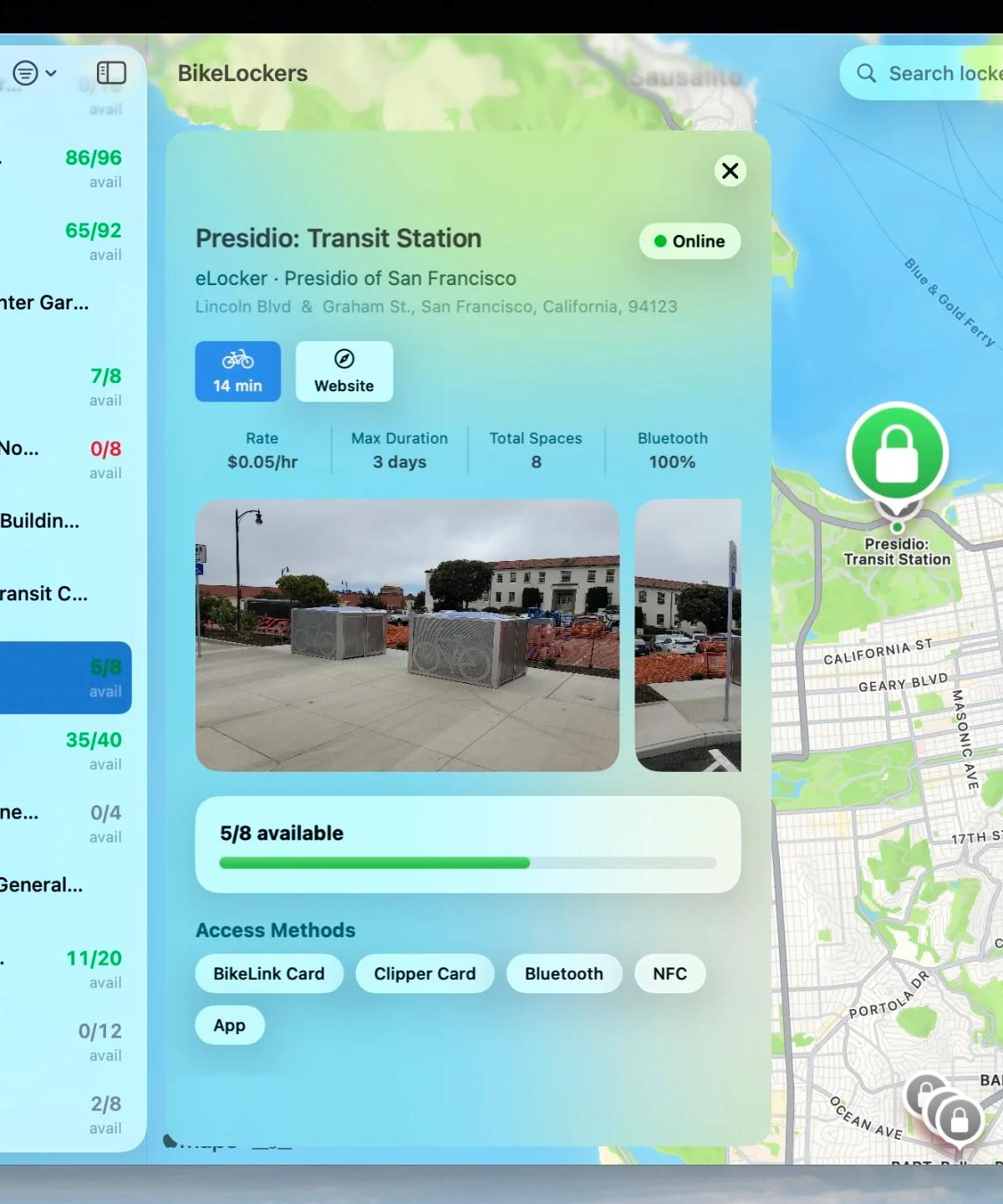 Apple Maps Needs Extensions for Bike Locker Data