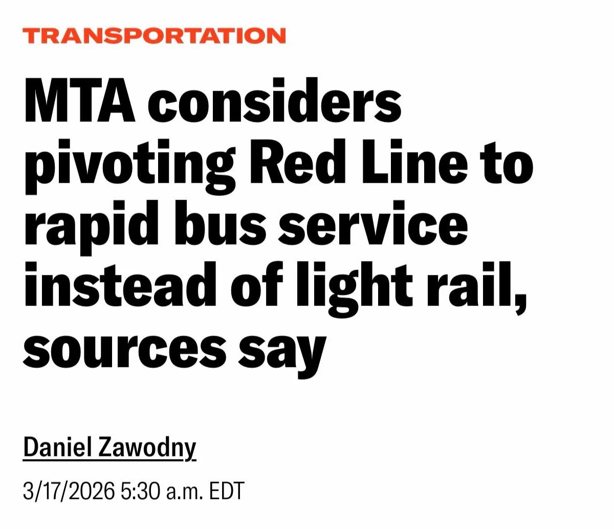 Baltimore's Light Rail Replaced by Bus After 25‑Year Delay