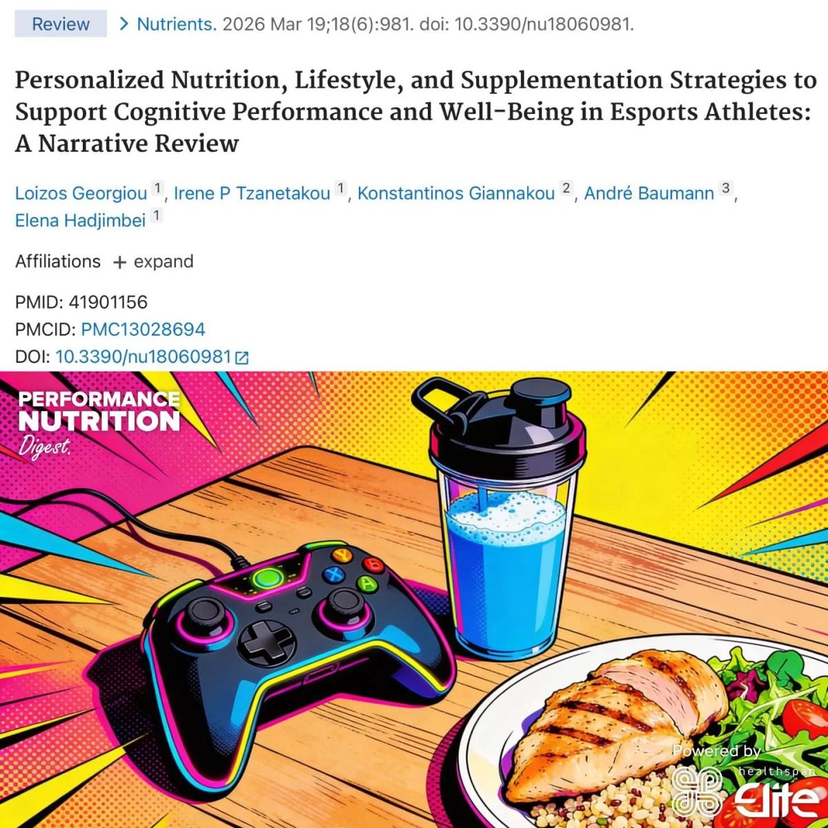 Personalized Nutrition Boosts Esports Cognitive Performance and Wellbeing