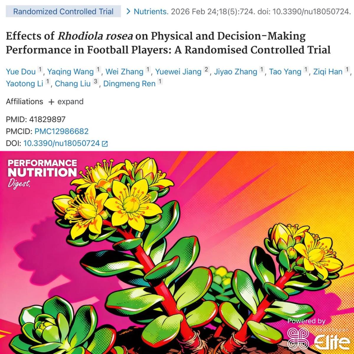 Rhodiola Boosts Football Performance and Decision-Making Under Fatigue