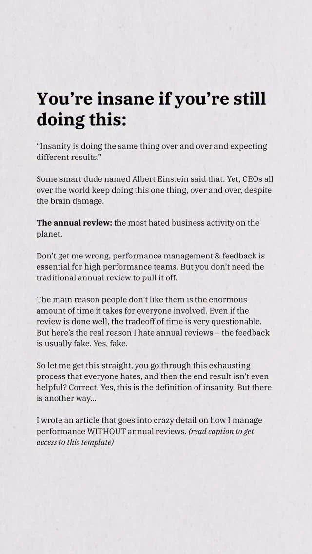 Reinvent Performance Management: No More Annual Reviews