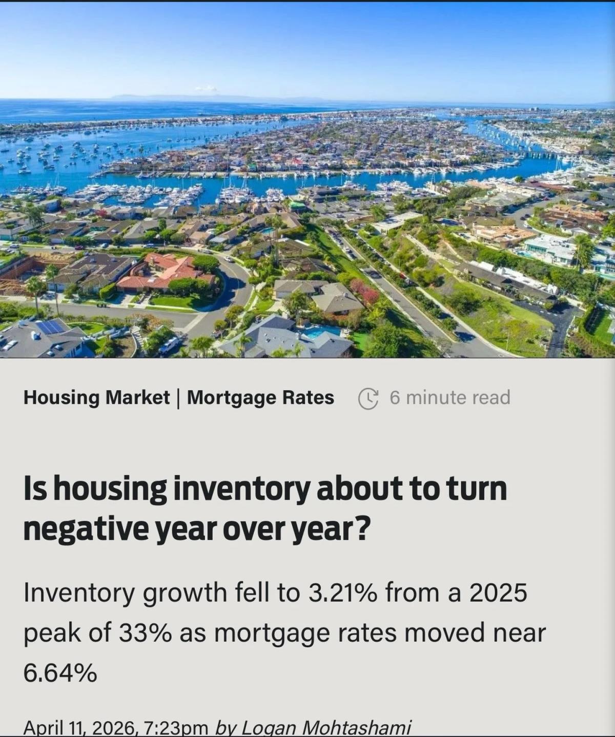 Housing Inventory Drops Negative Year‑Over‑Year, Explained