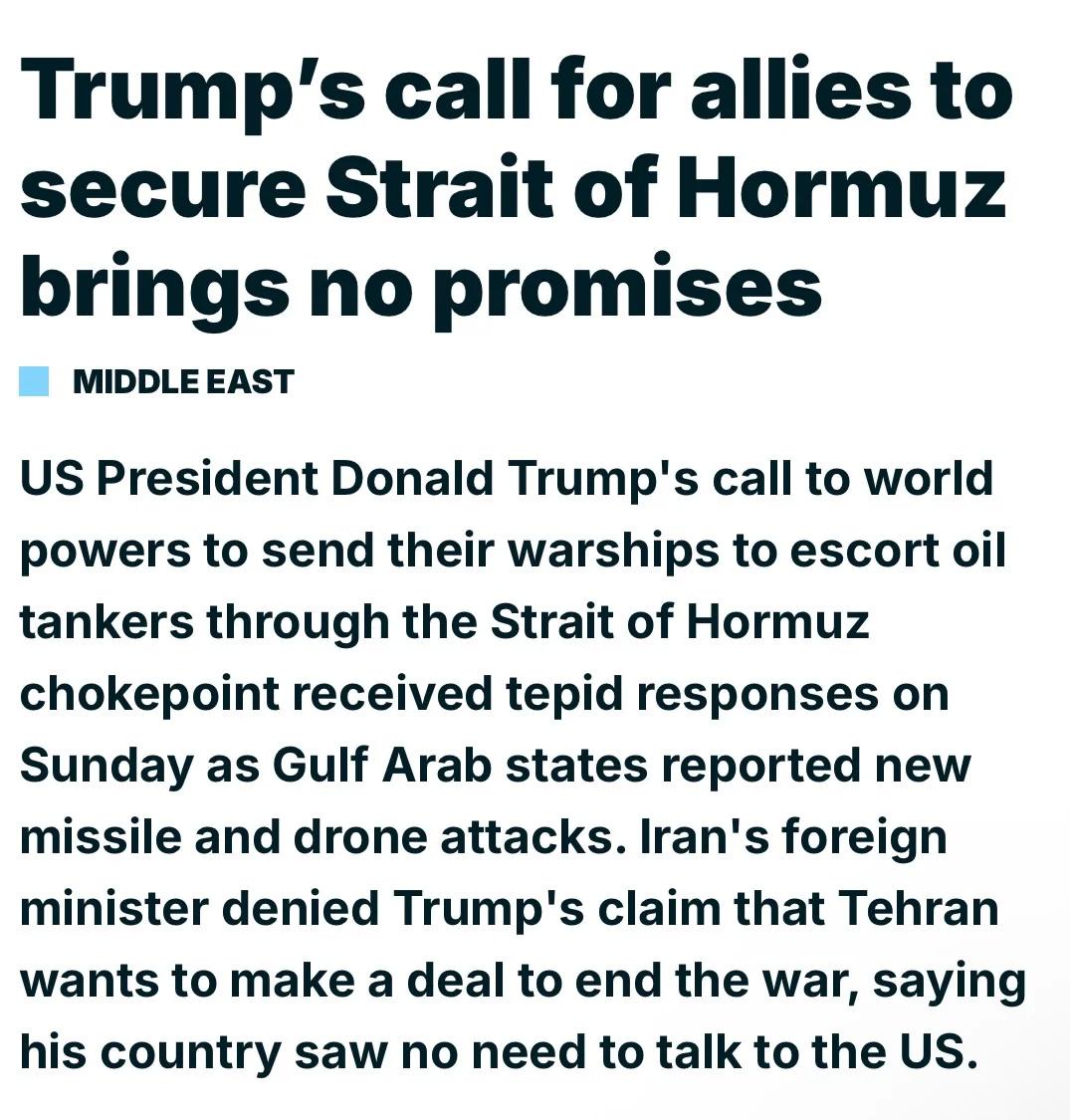 Trump’s Erratic Demands Jeopardize Hormuz Cooperation, Iran Outlasts