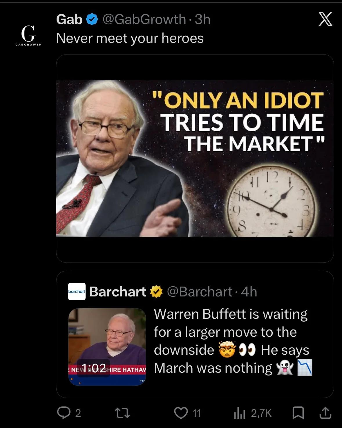 Even Buffett Times Markets, Not Just Holds
