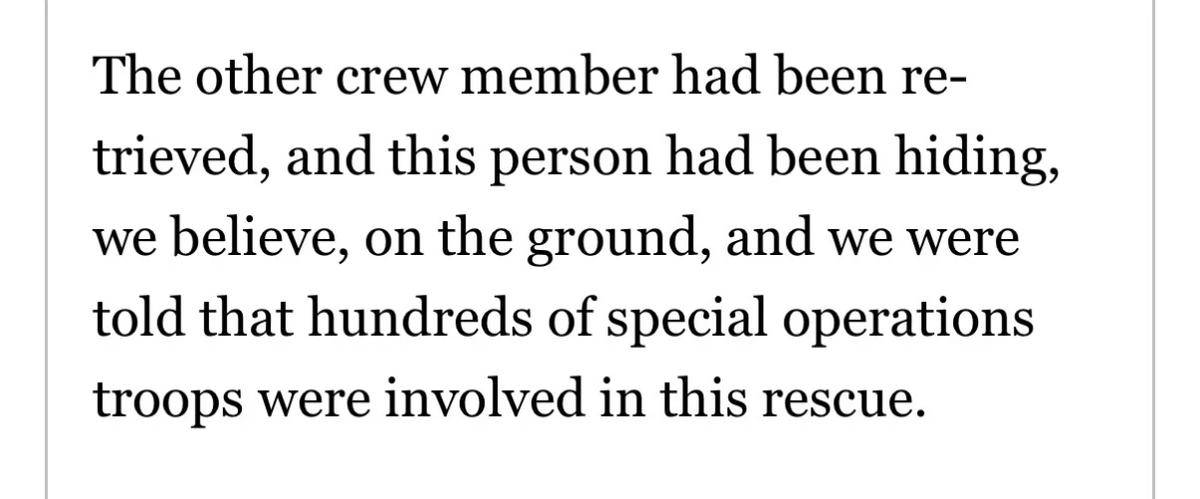 Missing U.S. Service Member Rescued After Two Days