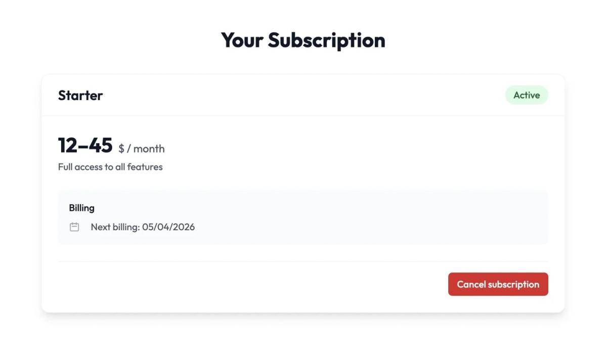 Corrected Subscription Display After Pricing Glitch