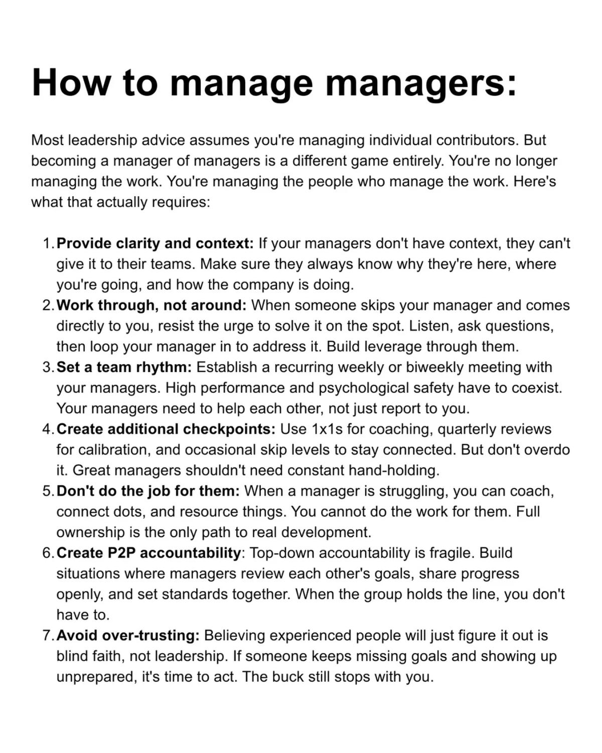 Managing Managers Requires Different Rules Than Managing Teams