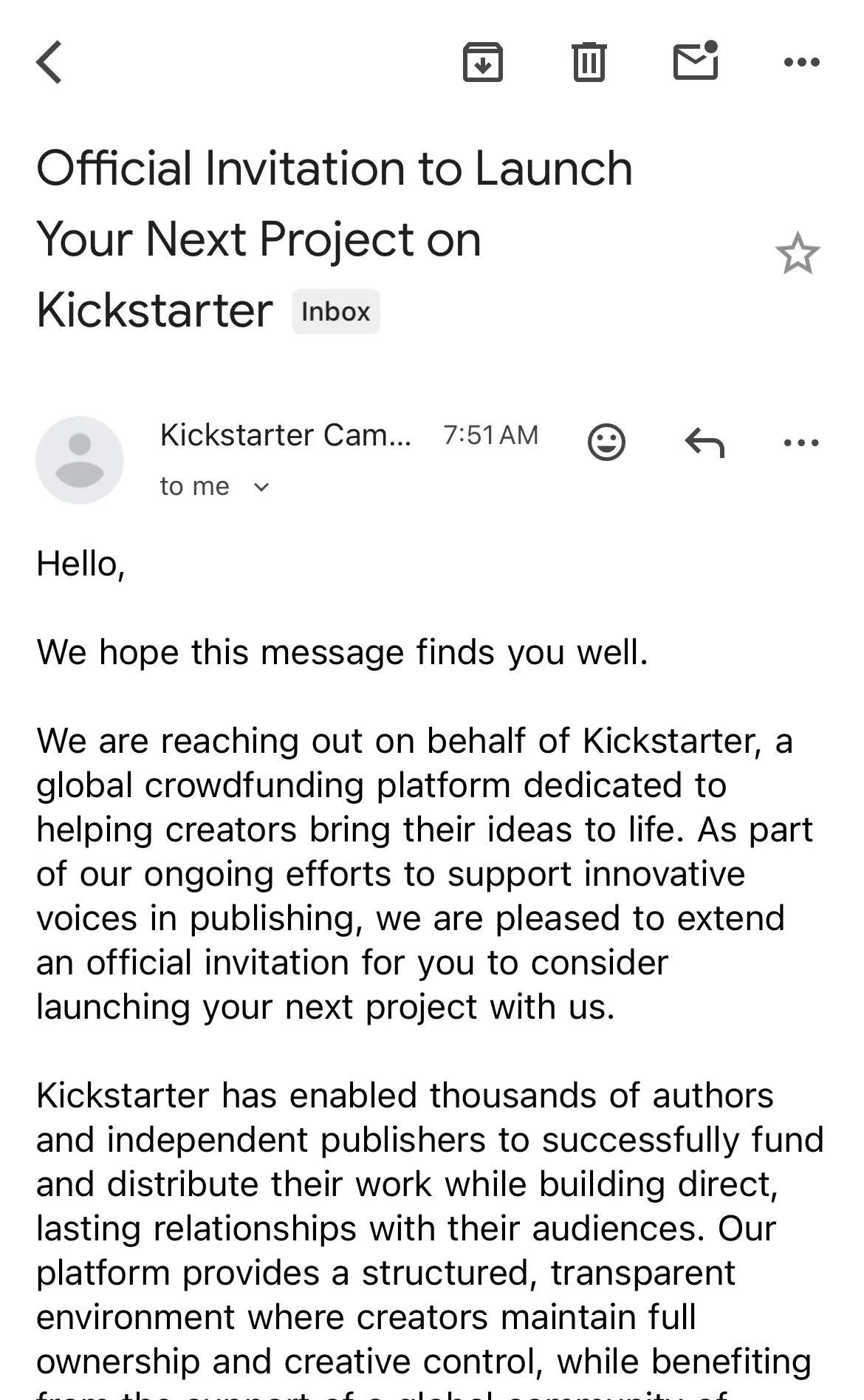 Scammers Pose as Kickstarter on Publishing Platforms—Stay Vigilant
