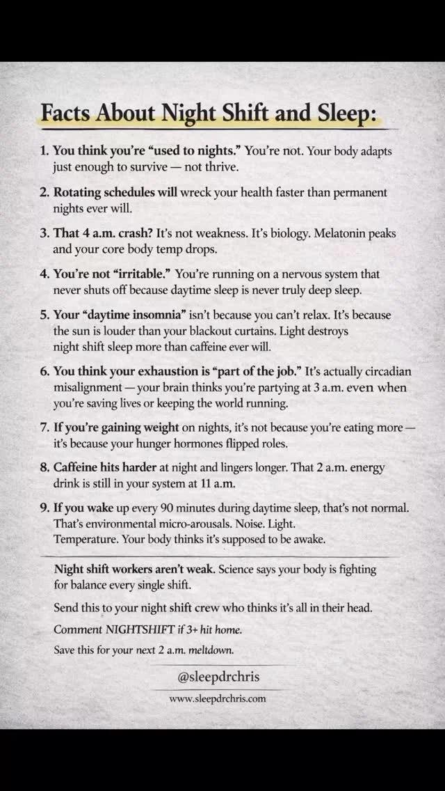 Night Shifts Overwhelm Your Body, Not Your Will