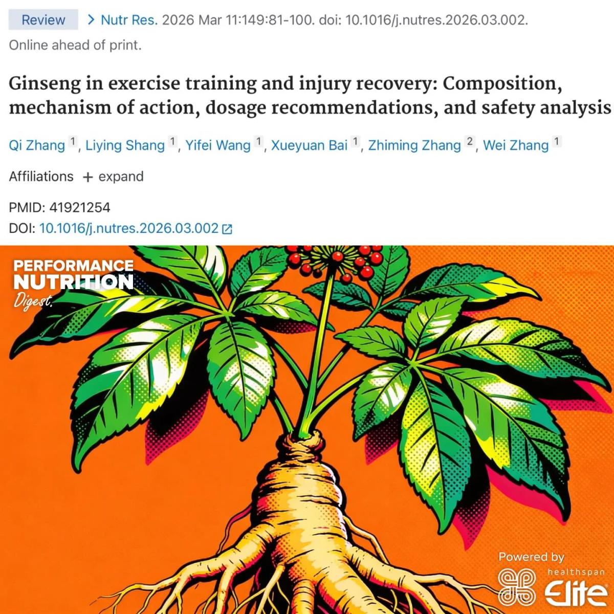 Ginseng Boosts Mitochondria via AMPK/PGC‑1α Pathway