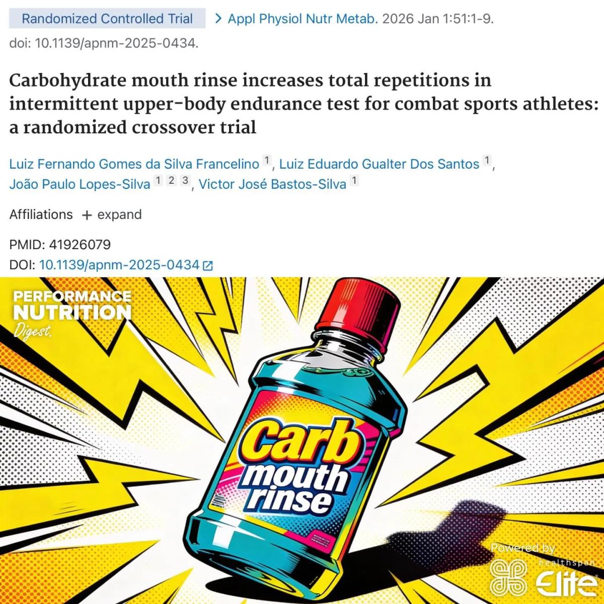 Carb Mouth Rinse Boosts Reps by 12% in Combat Athletes