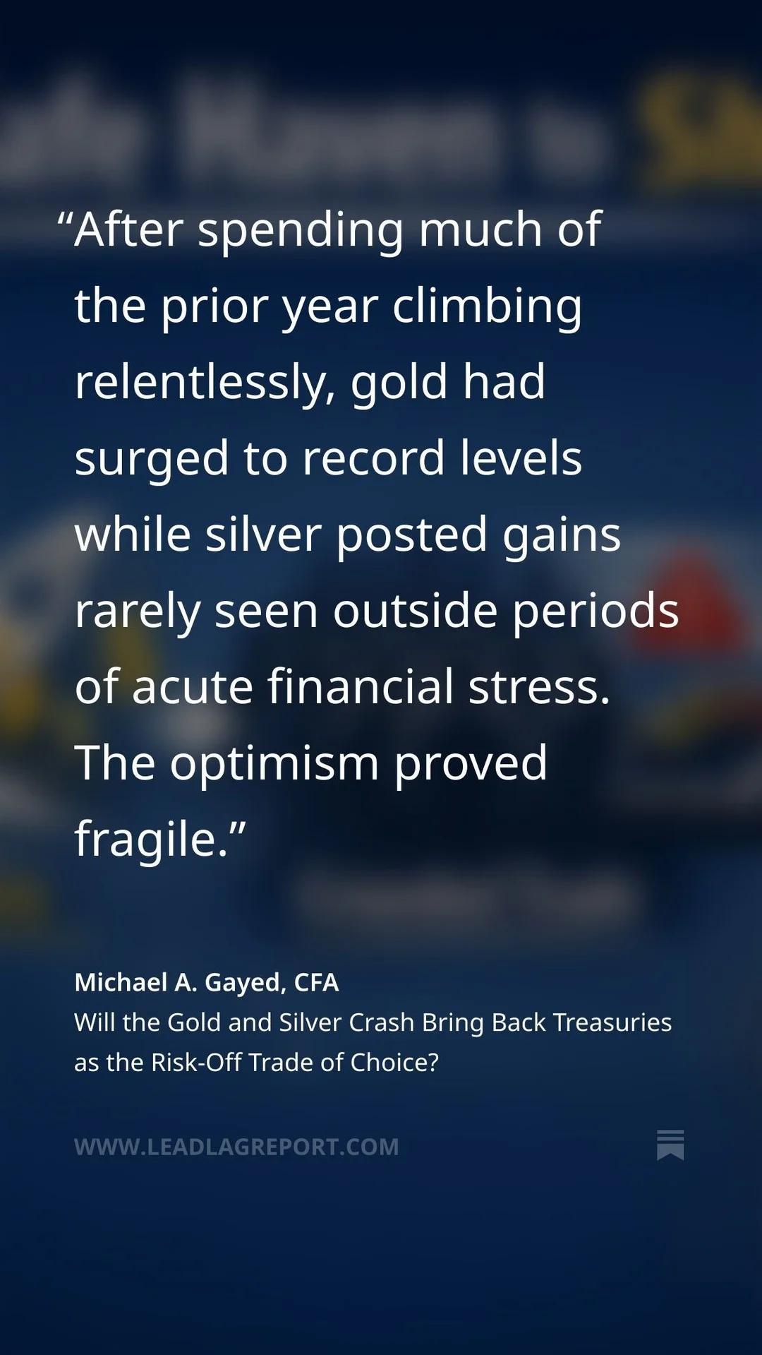 Gold‑Silver Collapse Could Revive Treasuries as Safe Haven