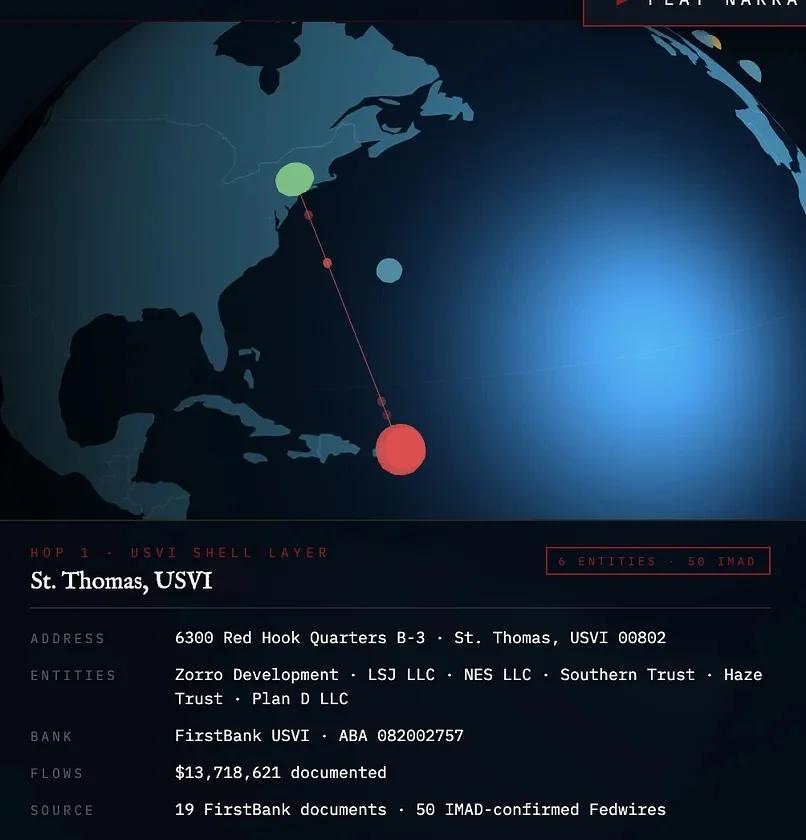 Investigation Links Epstein’s USVI Shells to Global Offshore Leaks