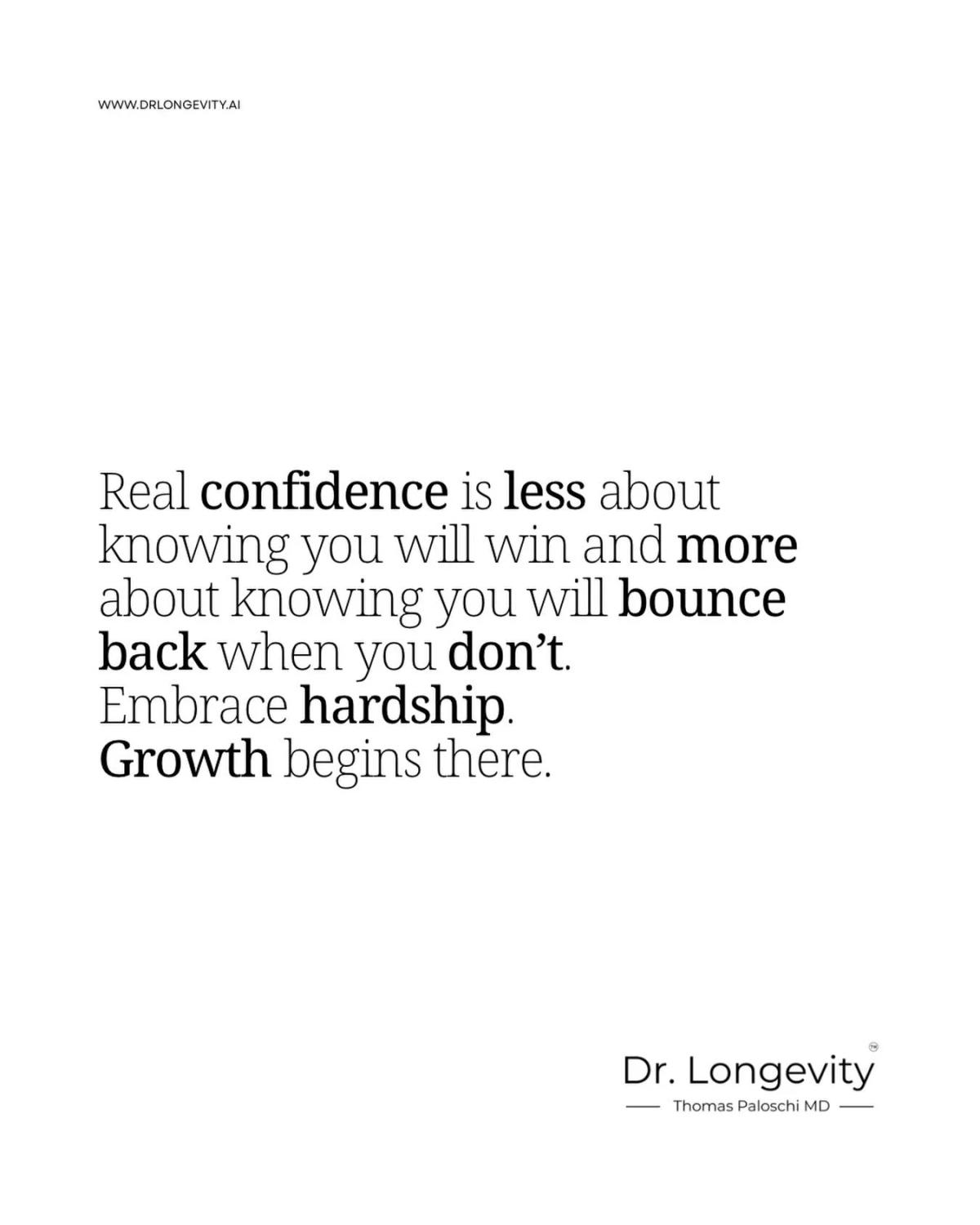 Confidence Grows by Facing Hardship, Not Avoiding It