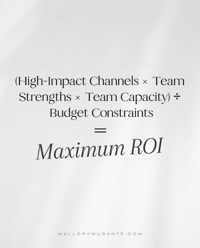 Align Channels, Team Strength, Capacity, Budget for Maximum ROI