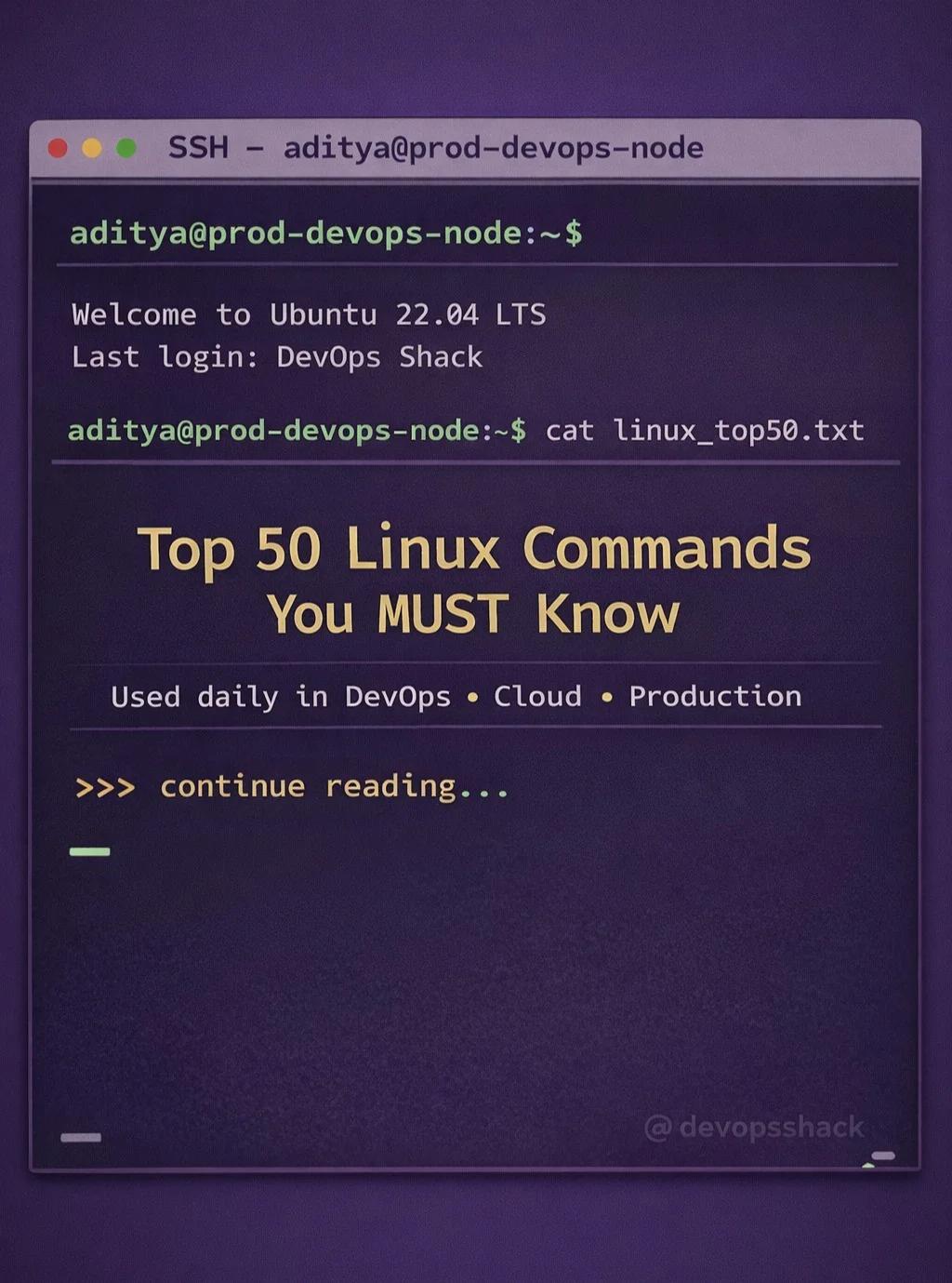 Essential 50 Linux Commands Every DevOps Engineer Needs
