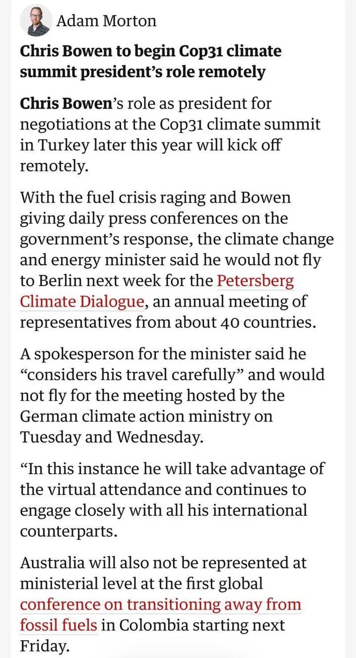 Australia’s Energy Minister Stays Home Amid Fossil‑fuel Phase‑out Fallout