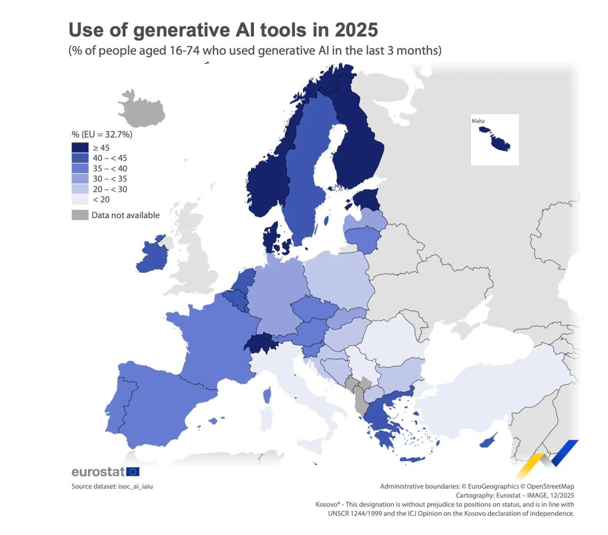 Northern Europe Matches US AI Adoption, Others Lag