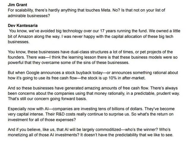 Dev Kantesaria Doubts Big Tech's Capital Allocation Predictability