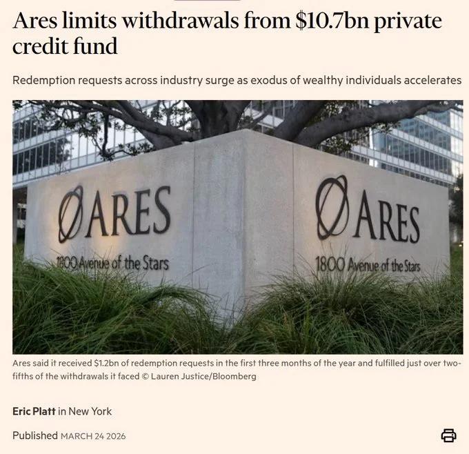 Ares Honors Few Redemptions, Claims Stakeholder Alignment