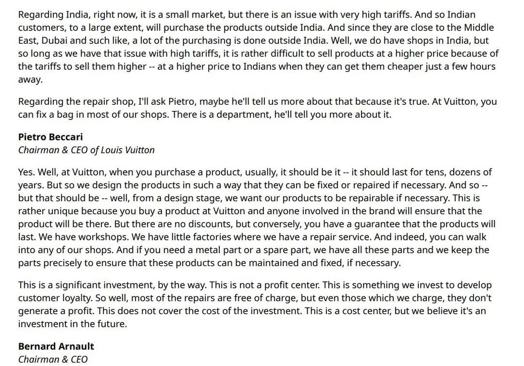 LV CEO Calls Repair Shops Loyalty Investment, Not Profit