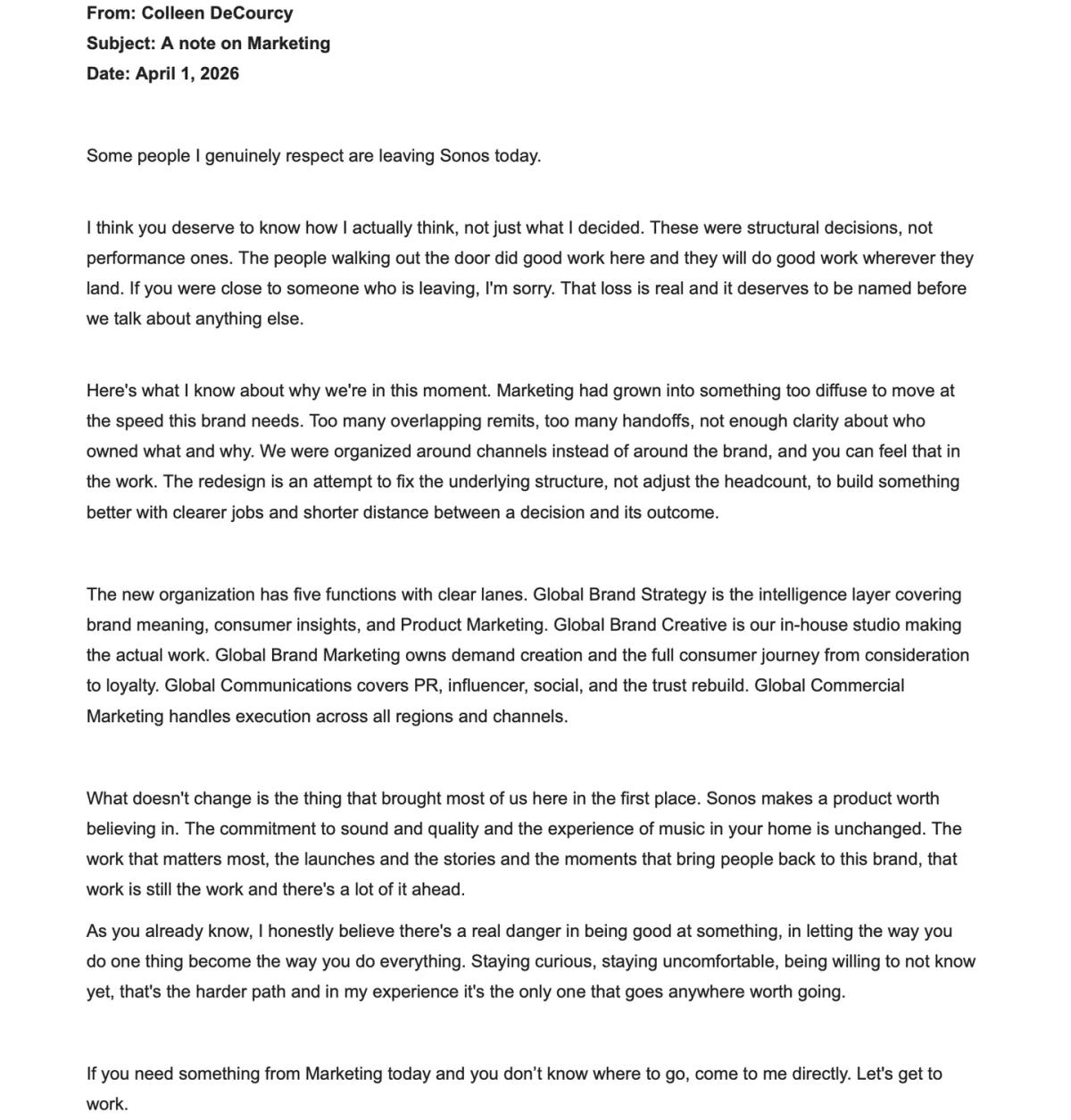 Sonos Trims Marketing Team as New CMO Launches Hardware