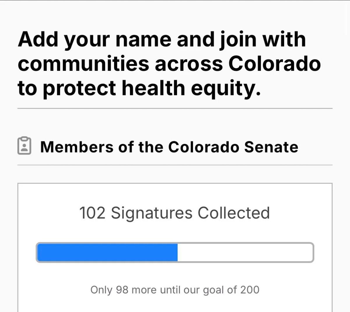 100+ Signatures in Six Hours for Cover All Coloradans