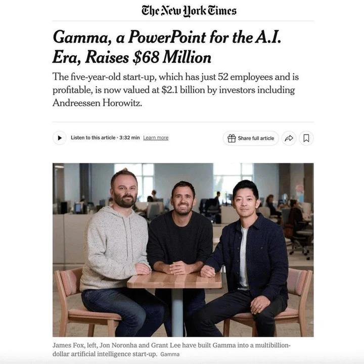 Gamma Raises $68M, Hits $100M ARR, Remains Ultra‑Lean