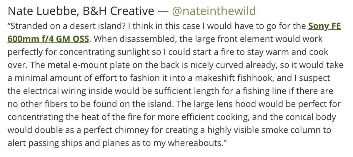 Serious Choice: My One Must-Have Lens on a Desert Island