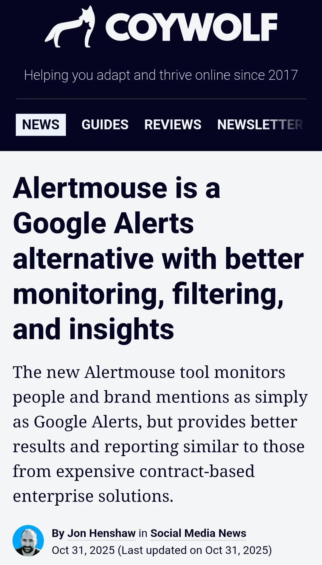 AlertMouse: Better Monitoring, Filtering, and Insights Than Google Alerts