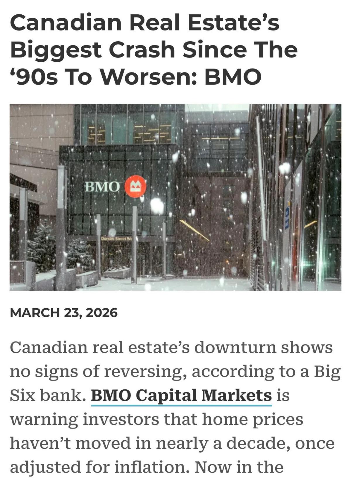 Canadian Homes Have Been Losing Money for a Decade