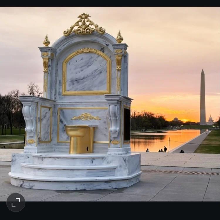 Trump's Golden Toilet Monument Mimics Controversial Art