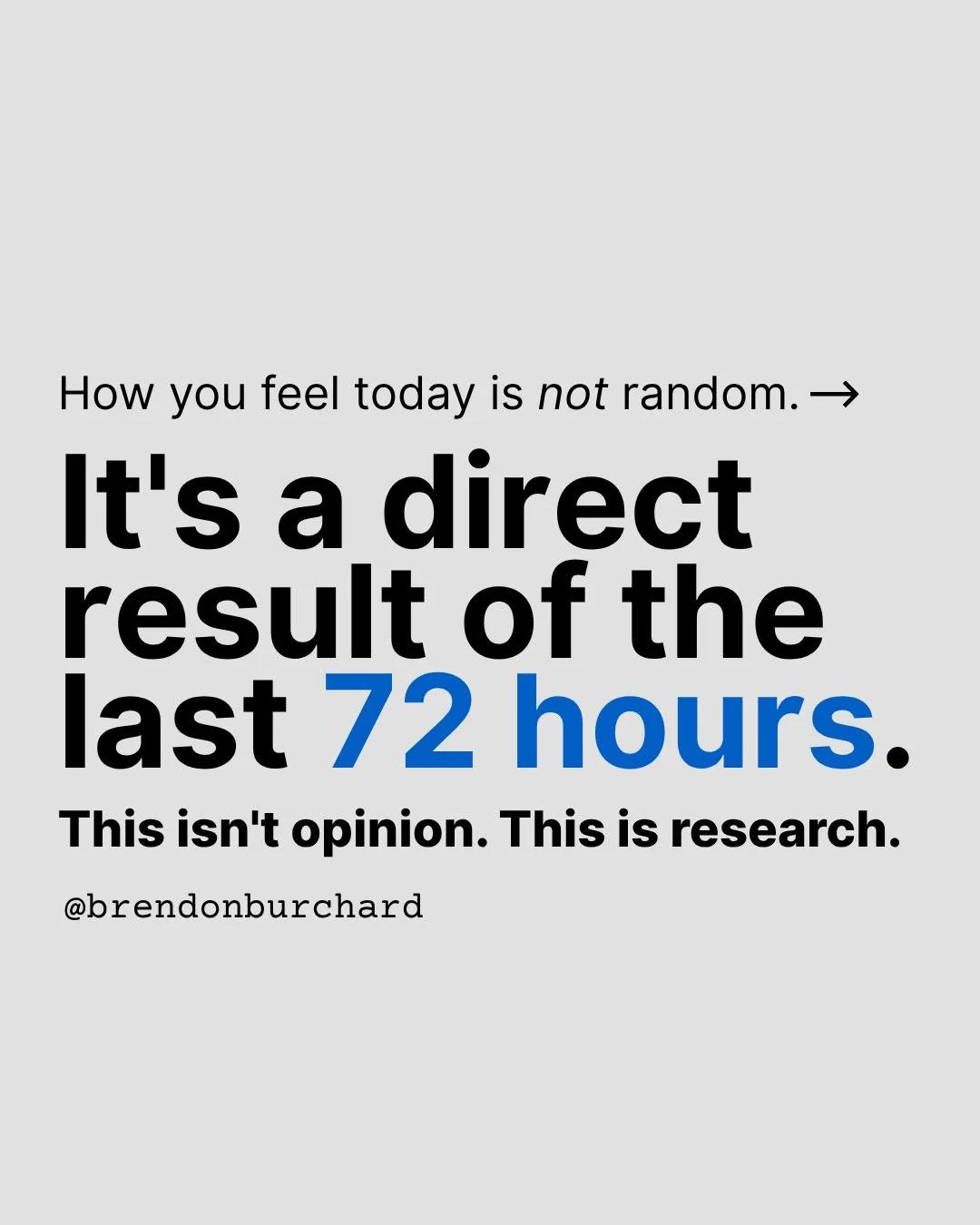 Your Mood Reflects 72 Hours of Intentional Choices